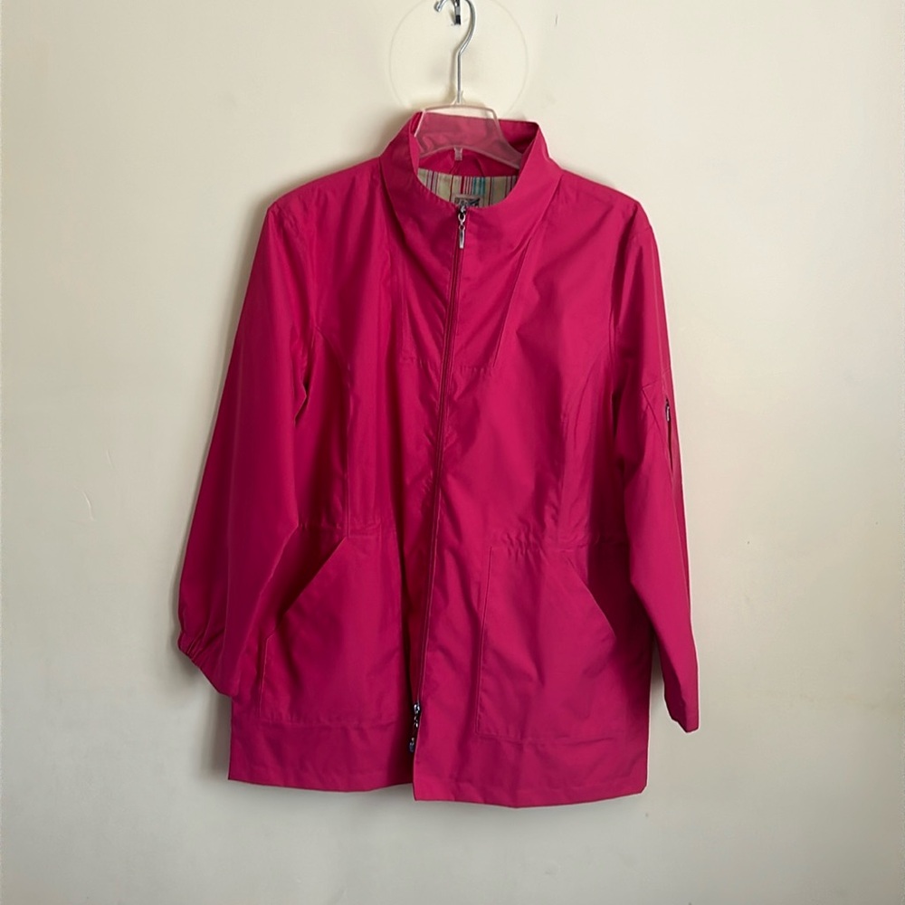 TravelSmith Bright Fuchsia Zip-Front Utility Jacket